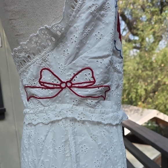 NWT FOR LOVE AND LEMONS MI AMORE EMBROIDERED HALTER NAT WHITE MAXI DRESS SIZE M - Picture 6 of 9